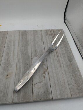 Vintage Regent Sheffield Solid Stainless Steel Meat Serving Fork Star Design